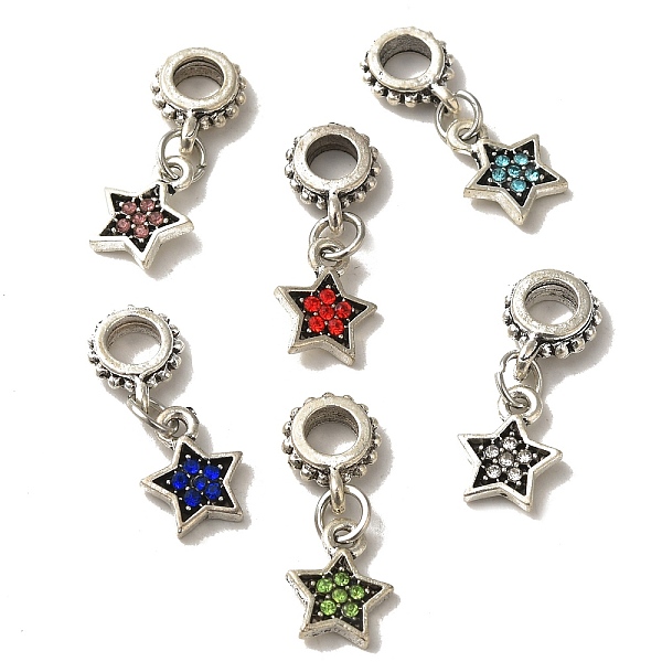 PandaHall Alloy Rhinestone European Dangle Charms, Star, Antique Silver, Mixed Color, 24mm, Hole: 4mm Alloy+Rhinestone Star Multicolor
PandaHall Alloy Rhinestone European Dangle Charms, Star, Antique Silver, Mixed Color, 24mm, Hole: 4mm Alloy+Rhinestone Star Multicolor