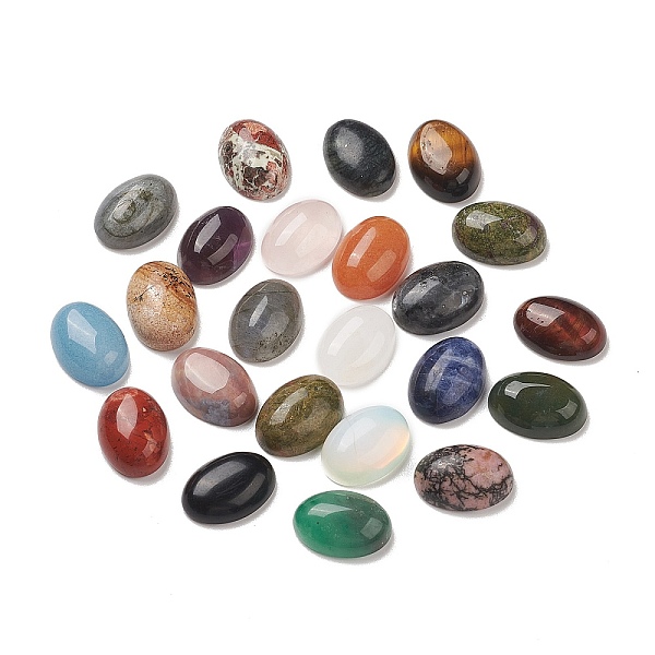 PandaHall Natural & Synthetic Mixed Gemstone Cabochons, Half Oval, 18x13x6mm Mixed Stone Oval
PandaHall Natural & Synthetic Mixed Gemstone Cabochons, Half Oval, 18x13x6mm Mixed Stone Oval
