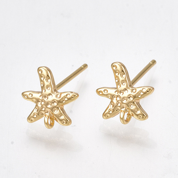 PandaHall Brass Stud Earring Findings, with Loop, Starfish/Sea Stars, Real 18K Gold Plated,8.5x8.5mm, Hole: 0.5mm Brass Star
PandaHall Brass Stud Earring Findings, with Loop, Starfish/Sea Stars, Real 18K Gold Plated,8.5x8.5mm, Hole: 0.5mm Brass Star