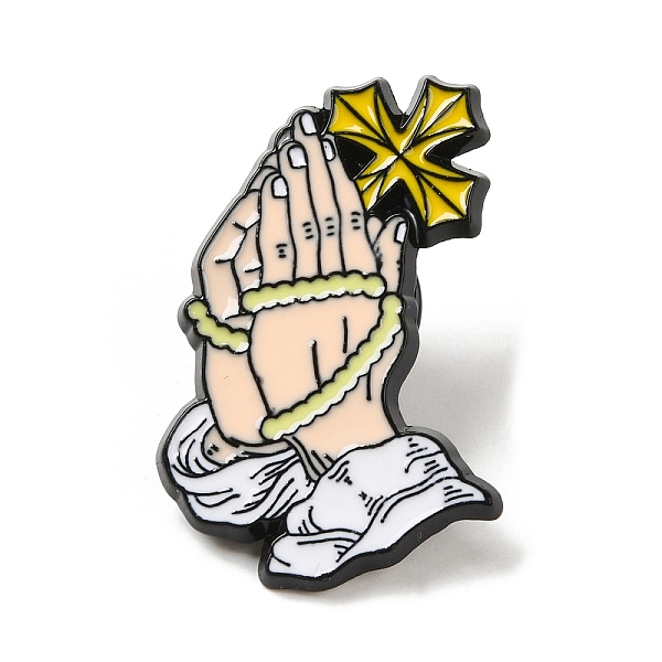 PandaHall Black Zinc Alloy Brooches, Praying Hand Enamel Pins, Cross, 28x22x1.5mm Alloy+Enamel Cross White
PandaHall Black Zinc Alloy Brooches, Praying Hand Enamel Pins, Cross, 28x22x1.5mm Alloy+Enamel Cross White