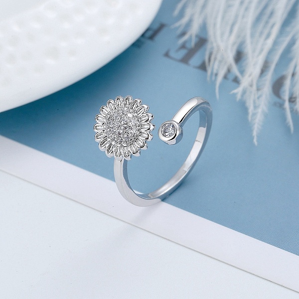 PandaHall Rotatable Cat Eye Open Ring with Cubic Zirconia, Platinum Brass Fidget Spinner Rings for Anxiety Stress Relief, Flower, Inner..., Clear
PandaHall Rotatable Cat Eye Open Ring with Cubic Zirconia, Platinum Brass Fidget Spinner Rings for Anxiety Stress Relief, Flower, Inner..., Clear