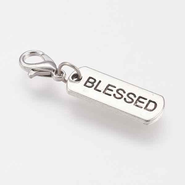 PandaHall Tibetan Style Alloy Rectangle Pendants, with Word Blessed, Antique Silver, 8x21x2mm, Hole: 2mm Alloy Rectangle
PandaHall Tibetan Style Alloy Rectangle Pendants, with Word Blessed, Antique Silver, 8x21x2mm, Hole: 2mm Alloy Rectangle