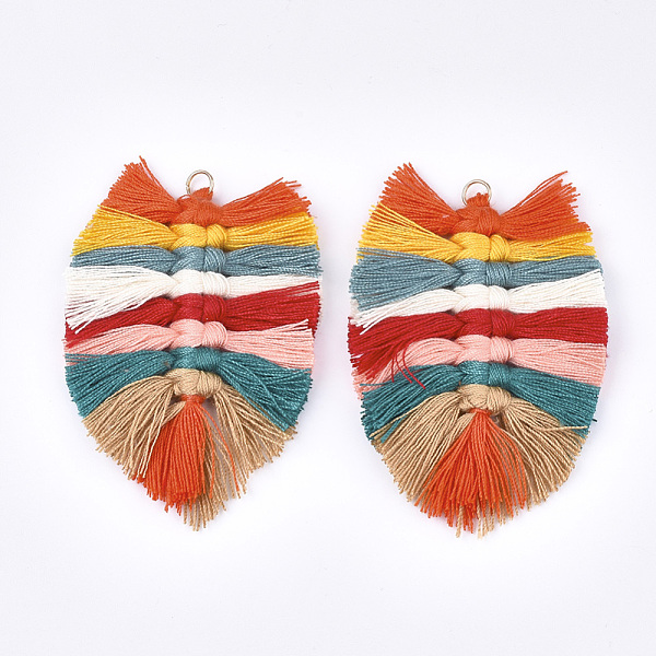 PandaHall Polycotton(Polyester Cotton) Tassel Big Pendant Decorations, with Iron Findings, Light Gold, Colorful, 83~90x55~58x7~8mm, Hole...
PandaHall Polycotton(Polyester Cotton) Tassel Big Pendant Decorations, with Iron Findings, Light Gold, Colorful, 83~90x55~58x7~8mm, Hole...