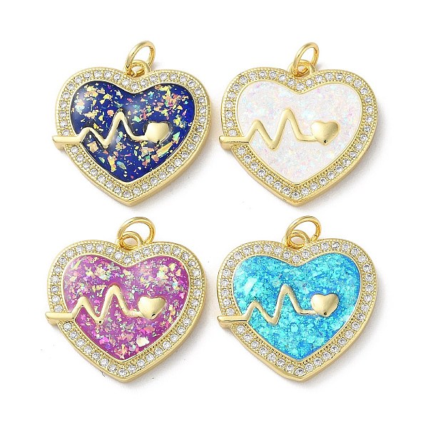 PandaHall Valentine's Day Brass Micro Pave Clear Cubic Zirconia Pendants, with Synthetic Opal, Real 18K Gold Plated, Heart Charms, Mixed..., Multicolor
PandaHall Valentine's Day Brass Micro Pave Clear Cubic Zirconia Pendants, with Synthetic Opal, Real 18K Gold Plated, Heart Charms, Mixed..., Multicolor
