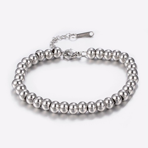 PandaHall 304 Stainless Steel Bracelets with 201 Stainless Round Beads, with Lobster Claw Clasps, Stainless Steel Color, 6-3/4 inch(170mm)...
PandaHall 304 Stainless Steel Bracelets with 201 Stainless Round Beads, with Lobster Claw Clasps, Stainless Steel Color, 6-3/4 inch(170mm)...