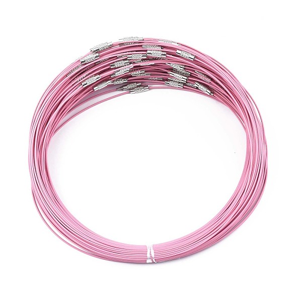 PandaHall Stainless Steel Wire Necklace Cord DIY Jewelry Making, with Brass Screw Clasp, Pink, 17.52 inch(44.5cm), 1mm, Inner Diameter: 5.71...
PandaHall Stainless Steel Wire Necklace Cord DIY Jewelry Making, with Brass Screw Clasp, Pink, 17.52 inch(44.5cm), 1mm, Inner Diameter: 5.71...