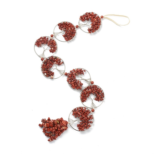 PandaHall Natural Red Jasper Car Hanging Decorations, with Nylon Cord and Brass Findings, Round Ring with Tree of Life, 535~560mm Red Jasper...
PandaHall Natural Red Jasper Car Hanging Decorations, with Nylon Cord and Brass Findings, Round Ring with Tree of Life, 535~560mm Red Jasper...