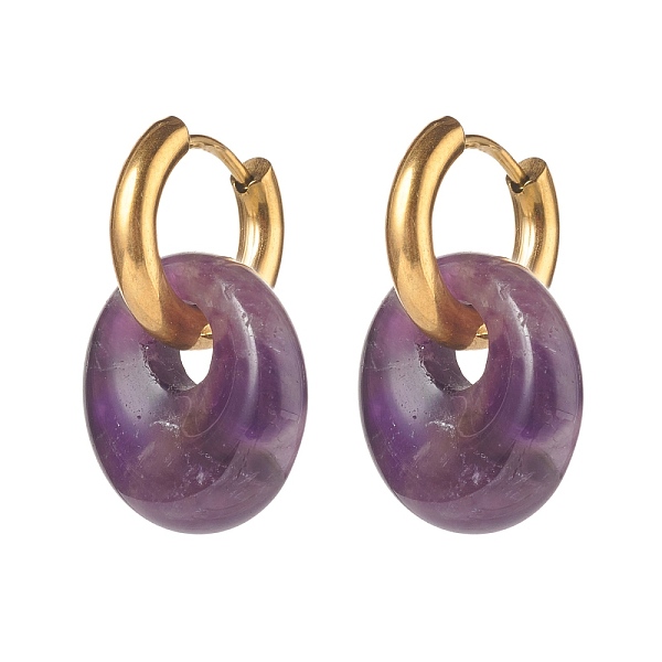 PandaHall Handmade Natural Amethyst Dangle Hoop Earrings, with 304 Stainless Steel Huggie Hoop, Oval, 27.5mm, Pin: 1mm Amethyst Oval
PandaHall Handmade Natural Amethyst Dangle Hoop Earrings, with 304 Stainless Steel Huggie Hoop, Oval, 27.5mm, Pin: 1mm Amethyst Oval