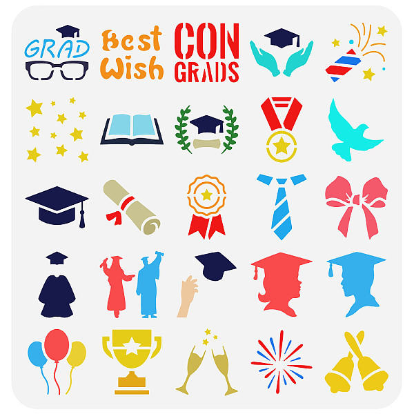 PandaHall FINGERINSPIRE Graduation Cookie Stencil 30x30cm Bachelor's Hat Graduation Dress Paint Stencil Medal Book Trophy Craft Stencils...
PandaHall FINGERINSPIRE Graduation Cookie Stencil 30x30cm Bachelor's Hat Graduation Dress Paint Stencil Medal Book Trophy Craft Stencils...