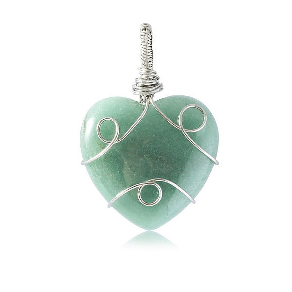 PandaHall Natural Green Aventurine Pendants, Stainless Steel Wire Wrapped Heart Charms, Stainless Steel Color, 40x30mm Green Aventurine...
PandaHall Natural Green Aventurine Pendants, Stainless Steel Wire Wrapped Heart Charms, Stainless Steel Color, 40x30mm Green Aventurine...