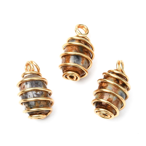 PandaHall Natural Fire Crackle Agate Pendants, with Real 18K Gold Plated Eco-Friendly Copper Wire, Barrel, 21x12~12.5mm, Hole: 3.5mm Fire..., Multicolor
PandaHall Natural Fire Crackle Agate Pendants, with Real 18K Gold Plated Eco-Friendly Copper Wire, Barrel, 21x12~12.5mm, Hole: 3.5mm Fire..., Multicolor