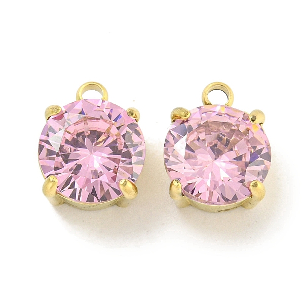 PandaHall Vacuum Plating Real 18K Gold Plated 304 Stainless Steel Cubic Zirconia Pendants, Flat Round Charms, Pink, Pink, 10x8x5.5mm, Hole...
PandaHall Vacuum Plating Real 18K Gold Plated 304 Stainless Steel Cubic Zirconia Pendants, Flat Round Charms, Pink, Pink, 10x8x5.5mm, Hole...