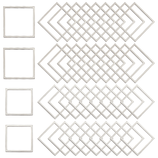 PandaHall Unicraftale 40Pcs 2 Style 304 Stainless Steel Linking Rings, Laser Cut, Square, Stainless Steel Color, 15.5~18x15.5~18mm, Inner...
PandaHall Unicraftale 40Pcs 2 Style 304 Stainless Steel Linking Rings, Laser Cut, Square, Stainless Steel Color, 15.5~18x15.5~18mm, Inner...