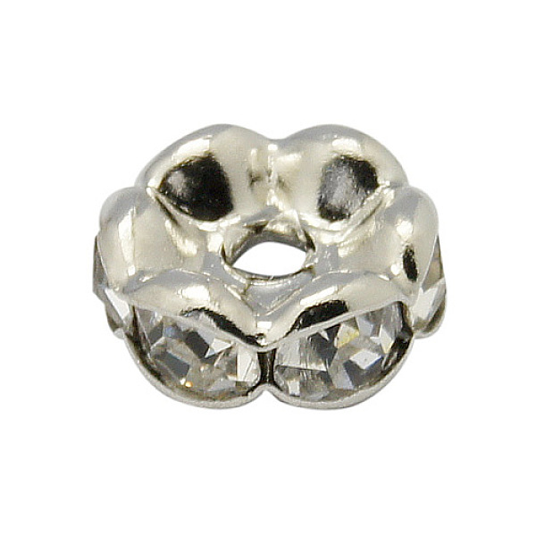 PandaHall Brass Rhinestone Spacer Beads, Grade A, Wavy Edge, Platinum, Rondelle, Crystal, 6x3mm, Hole: 1mm Brass+Rhinestone Rondelle Clear
PandaHall Brass Rhinestone Spacer Beads, Grade A, Wavy Edge, Platinum, Rondelle, Crystal, 6x3mm, Hole: 1mm Brass+Rhinestone Rondelle Clear
