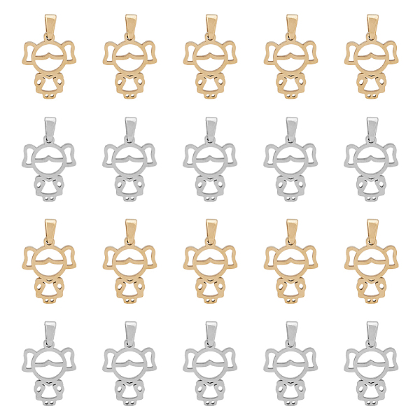 PandaHall DICOSMETIC 20Pcs 2 Colors 304 Stainless Steel Pendants, Laser Cut, Hollow, Girl Charms, Golden & Stainless Steel Color...
PandaHall DICOSMETIC 20Pcs 2 Colors 304 Stainless Steel Pendants, Laser Cut, Hollow, Girl Charms, Golden & Stainless Steel Color...