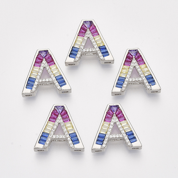 PandaHall Brass Cubic Zirconia Slide Charms, Real Platinum Plated, Colorful, Letter, Letter.A, 17x19.5x5mm, Hole: 1x2mm and 1x5mm...
PandaHall Brass Cubic Zirconia Slide Charms, Real Platinum Plated, Colorful, Letter, Letter.A, 17x19.5x5mm, Hole: 1x2mm and 1x5mm...