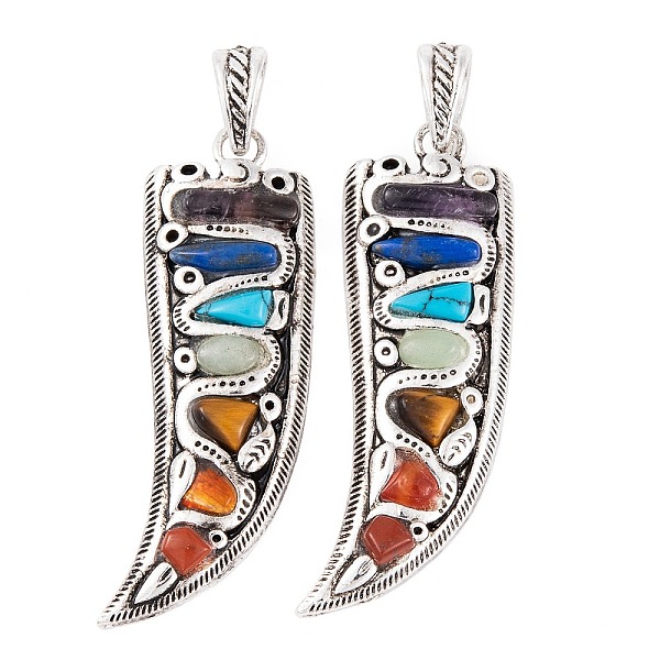 PandaHall Chakra Natural Tiger Eye & Lapis Lazuli & Carnelian & Amethyst & Red Jasper & Green Aventurine, Synthetic Turquoise Big Pendants...
PandaHall Chakra Natural Tiger Eye & Lapis Lazuli & Carnelian & Amethyst & Red Jasper & Green Aventurine, Synthetic Turquoise Big Pendants...