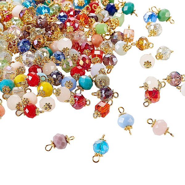 PandaHall 300Pcs 3 Style Faceted Rondelle & Cube Glass Links Connectors, with Golden Plated Alloy and Brass Findings, Mixed Color..., Multicolor
PandaHall 300Pcs 3 Style Faceted Rondelle & Cube Glass Links Connectors, with Golden Plated Alloy and Brass Findings, Mixed Color..., Multicolor