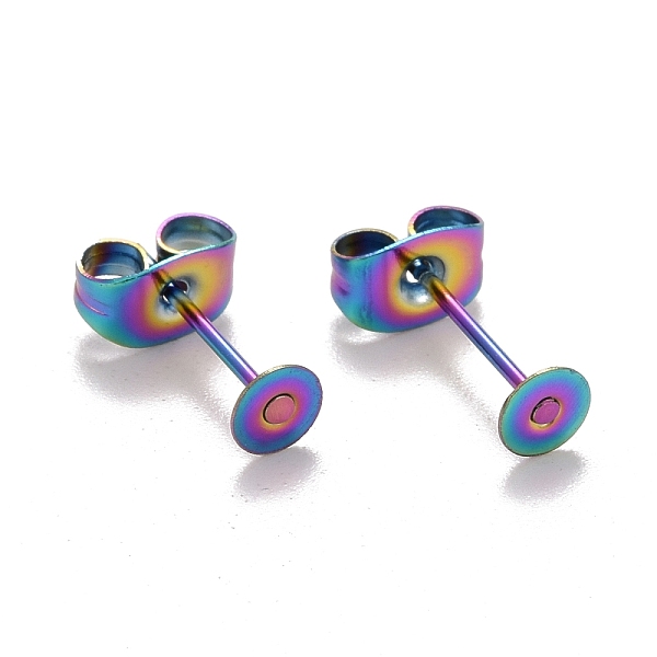 PandaHall Ion Plating(IP) Rainbow Color 304 Stainless Steel Stud Earring Findings, Flat Pad Earring Post, Colorful, 4mm, Pin: 0.7mm 304...
PandaHall Ion Plating(IP) Rainbow Color 304 Stainless Steel Stud Earring Findings, Flat Pad Earring Post, Colorful, 4mm, Pin: 0.7mm 304...