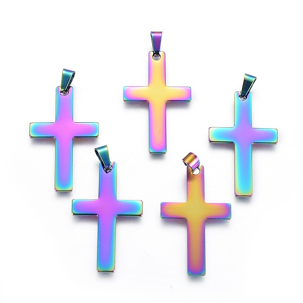 PandaHall Ion Plating(IP) 304 Stainless Steel Pendants, Cross, Rainbow Color, 37x22x1mm, Hole: 3x8mm 304 Stainless Steel Cross
PandaHall Ion Plating(IP) 304 Stainless Steel Pendants, Cross, Rainbow Color, 37x22x1mm, Hole: 3x8mm 304 Stainless Steel Cross