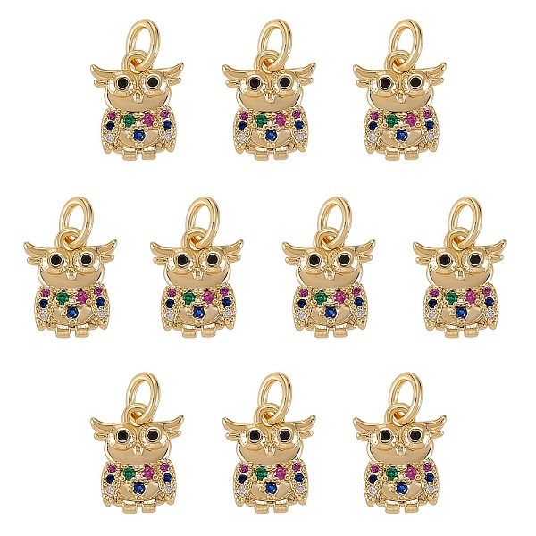 PandaHall 10Pcs Rack Plating Brass Micro Pave Cubic Zirconia Charms, with Jump Ring, Cadmium Free & Lead Free, Owl, Real 18K Gold Plated...
PandaHall 10Pcs Rack Plating Brass Micro Pave Cubic Zirconia Charms, with Jump Ring, Cadmium Free & Lead Free, Owl, Real 18K Gold Plated...