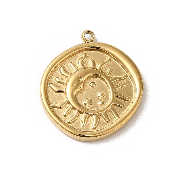 PandaHall 304 Stainless Steel Pendants, Flat Round with Sun Charm, Real 14K Gold Plated, 20x18x2.5mm, Hole: 1.5mm 304 Stainless Steel Flat...
PandaHall 304 Stainless Steel Pendants, Flat Round with Sun Charm, Real 14K Gold Plated, 20x18x2.5mm, Hole: 1.5mm 304 Stainless Steel Flat...