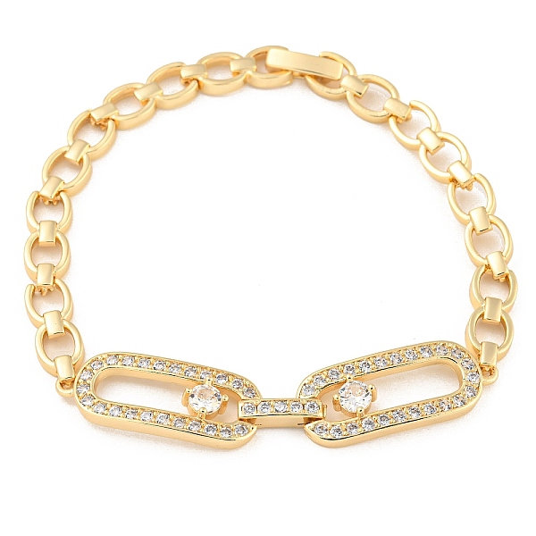PandaHall Golden Brass Micro Pave Cubic Zirconia Link Bracelets, Oval, 7-1/8 inch(18cm), Link: 25x10x4mm Cubic Zirconia Oval Clear
PandaHall Golden Brass Micro Pave Cubic Zirconia Link Bracelets, Oval, 7-1/8 inch(18cm), Link: 25x10x4mm Cubic Zirconia Oval Clear