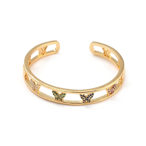 PandaHall Colorful Cubic Zirconia Butterfly Hollow Out Cuff Bangle, Brass Wide Open Bangle for Women, Lead Free & Cadmium Free, Real 18K...
PandaHall Colorful Cubic Zirconia Butterfly Hollow Out Cuff Bangle, Brass Wide Open Bangle for Women, Lead Free & Cadmium Free, Real 18K...