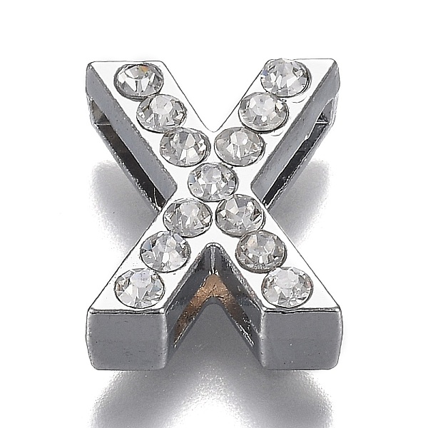 PandaHall Alloy Letter Slide Charms, with Crystal Rhinestone, Cadmium Free & Lead Free, Platinum, Letter.X, 20x20x6.5mm, Hole: 3x18mm..., Clear
PandaHall Alloy Letter Slide Charms, with Crystal Rhinestone, Cadmium Free & Lead Free, Platinum, Letter.X, 20x20x6.5mm, Hole: 3x18mm..., Clear