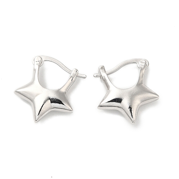 PandaHall Rack Plating Brass Star Hoop Earrings for Women, Cadmium Free & Lead Free, Platinum, 17x16x4.5mm Brass Star
PandaHall Rack Plating Brass Star Hoop Earrings for Women, Cadmium Free & Lead Free, Platinum, 17x16x4.5mm Brass Star