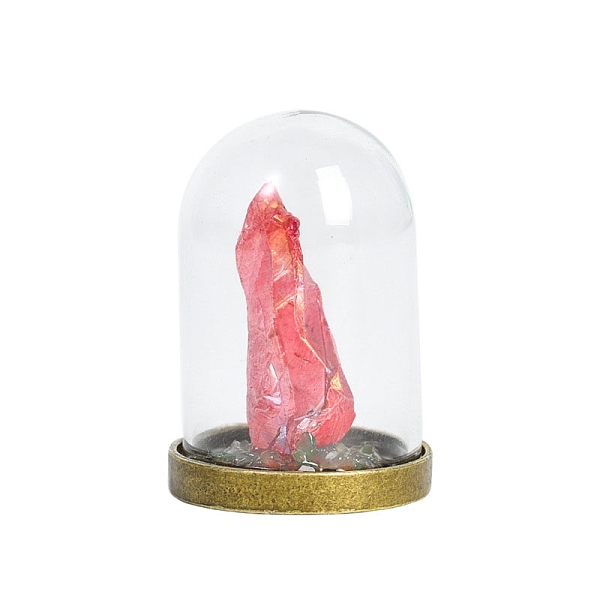 PandaHall Raw Electroplate Natural Quartz Crystal Species Bell Jar Cloches, Crystal Stone Display Decoration, with Glass Cover, 27x41mm..., Red
PandaHall Raw Electroplate Natural Quartz Crystal Species Bell Jar Cloches, Crystal Stone Display Decoration, with Glass Cover, 27x41mm..., Red