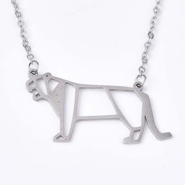 PandaHall 201 Stainless Steel Pendant Necklaces, with Cable Chains, Tiger, Stainless Steel Color, 17.7 inch(45cm), 2mm, Tiger: 21.5x39x1mm...
PandaHall 201 Stainless Steel Pendant Necklaces, with Cable Chains, Tiger, Stainless Steel Color, 17.7 inch(45cm), 2mm, Tiger: 21.5x39x1mm...