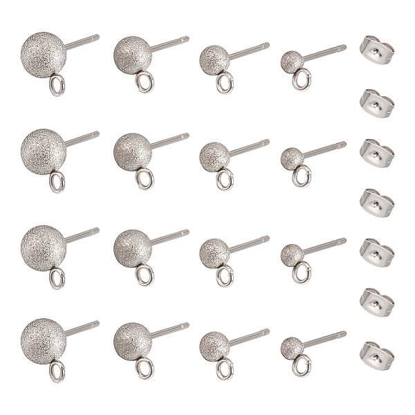PandaHall UNICRAFTALE 40pcs 4 Size Textured Ball Stud Earring Findings 304 Stainless Steel Stud Earring with Ear Nuts and Horizontal Loops...
PandaHall UNICRAFTALE 40pcs 4 Size Textured Ball Stud Earring Findings 304 Stainless Steel Stud Earring with Ear Nuts and Horizontal Loops...
