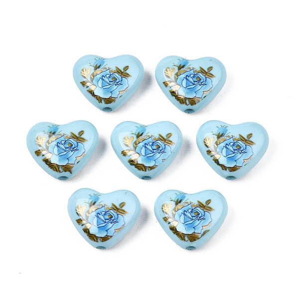 PandaHall Flower Printed Opaque Acrylic Heart Beads, Sky Blue, 16x19x8mm, Hole: 2mm Acrylic Heart
PandaHall Flower Printed Opaque Acrylic Heart Beads, Sky Blue, 16x19x8mm, Hole: 2mm Acrylic Heart