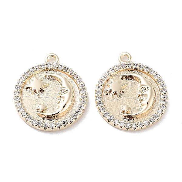 PandaHall Brass Micro Pave Clear Cubic Zirconia Pendants, Flat Round with Moon Charms, Real 18K Gold Plated, 16x13x2.5mm, Hole: 1mm...
PandaHall Brass Micro Pave Clear Cubic Zirconia Pendants, Flat Round with Moon Charms, Real 18K Gold Plated, 16x13x2.5mm, Hole: 1mm...