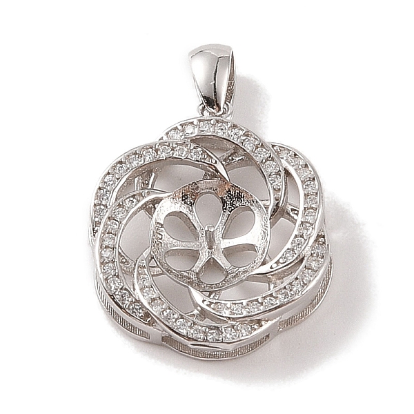 PandaHall 925 Sterling Silver Peg Bail Pendants, with Cubic Zirconia, Hollow Flower Charm, for Half Drilled Beads, Real Platinum Plated...
PandaHall 925 Sterling Silver Peg Bail Pendants, with Cubic Zirconia, Hollow Flower Charm, for Half Drilled Beads, Real Platinum Plated...