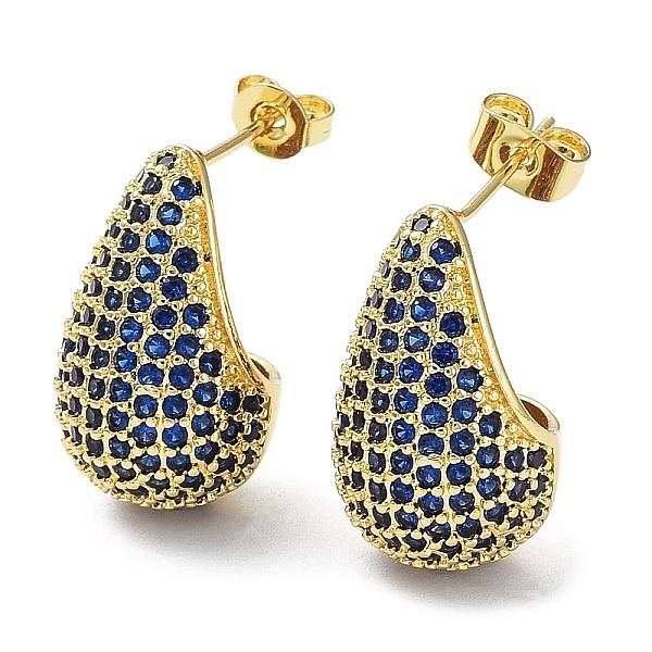PandaHall Cubic Zirconia Teardrop Stud Earrings, Real 16K Gold Plated Brass Earrings for Woman, Dark Blue, 20x12mm Cubic Zirconia Teardrop
PandaHall Cubic Zirconia Teardrop Stud Earrings, Real 16K Gold Plated Brass Earrings for Woman, Dark Blue, 20x12mm Cubic Zirconia Teardrop