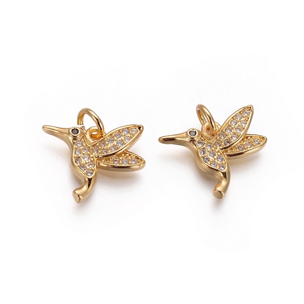 PandaHall Brass Pendants, with Micro Pave Cubic Zirconia and Jump Rings, Bird, Clear & Black, Golden, 11.5x15x2mm, Hole: 3mm Brass+Cubic...
PandaHall Brass Pendants, with Micro Pave Cubic Zirconia and Jump Rings, Bird, Clear & Black, Golden, 11.5x15x2mm, Hole: 3mm Brass+Cubic...
