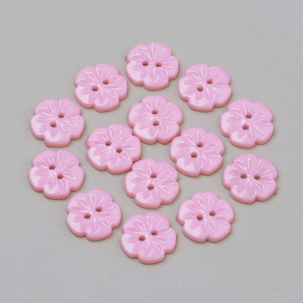 PandaHall 2-Hole Acrylic Buttons, Flower, Pink, 15x2.5mm, Hole: 1.5mm Acrylic Flower Pink
PandaHall 2-Hole Acrylic Buttons, Flower, Pink, 15x2.5mm, Hole: 1.5mm Acrylic Flower Pink