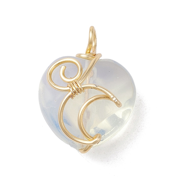 PandaHall Opalite Copper Wire Wrapped Pendants, Faceted Heart Charms with Moon, Golden, 20~21x15x9~10mm, Hole: 2.2~2.5mm Opalite Heart
PandaHall Opalite Copper Wire Wrapped Pendants, Faceted Heart Charms with Moon, Golden, 20~21x15x9~10mm, Hole: 2.2~2.5mm Opalite Heart