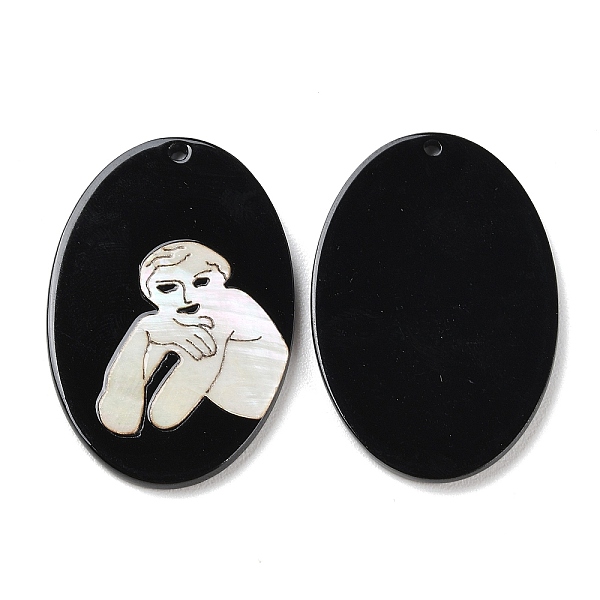 PandaHall Opaque Smiling Human Pattern Acrylic Pendants, with Shell, Black, Oval, 39.5~40x26.5~27x2.4mm, Hole: 1.8mm Acrylic Oval Black
PandaHall Opaque Smiling Human Pattern Acrylic Pendants, with Shell, Black, Oval, 39.5~40x26.5~27x2.4mm, Hole: 1.8mm Acrylic Oval Black