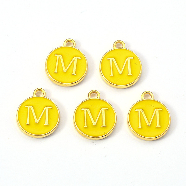PandaHall Golden Plated Alloy Enamel Charms, Enamelled Sequins, Flat Round with Letter, Gold, Letter.M, 14x12x2mm, Hole: 1.5mm Alloy+Enamel...
PandaHall Golden Plated Alloy Enamel Charms, Enamelled Sequins, Flat Round with Letter, Gold, Letter.M, 14x12x2mm, Hole: 1.5mm Alloy+Enamel...
