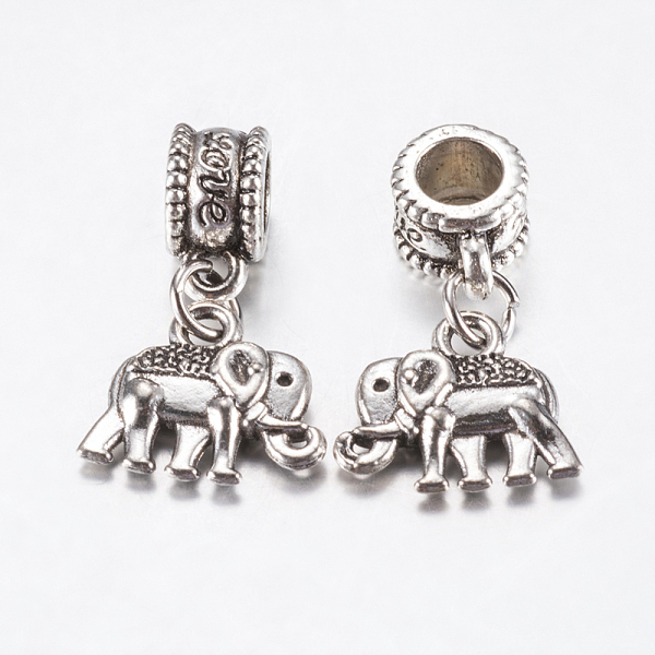 PandaHall Tibetan Style Alloy European Dangle Charms, Large Hole Pendants, Elephant, Antique Silver, 22mm, Pendant: 12x14x3mm, Hole: 4.5mm...
PandaHall Tibetan Style Alloy European Dangle Charms, Large Hole Pendants, Elephant, Antique Silver, 22mm, Pendant: 12x14x3mm, Hole: 4.5mm...