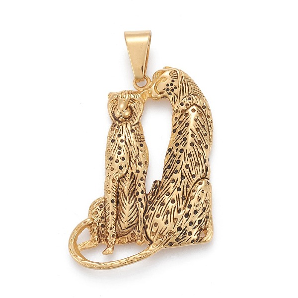 PandaHall 304 Stainless Steel Big Pendants, Leopard, Antique Golden, 55x37x5mm, Hole: 6.5x11.5mm 304 Stainless Steel Leopard
PandaHall 304 Stainless Steel Big Pendants, Leopard, Antique Golden, 55x37x5mm, Hole: 6.5x11.5mm 304 Stainless Steel Leopard