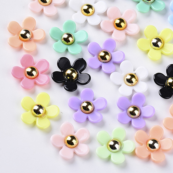 PandaHall Opaque Acrylic Cabochons, Flower, Mixed Color, 17x17~18x5mm, Bottom: 9mm Acrylic Flower Multicolor
PandaHall Opaque Acrylic Cabochons, Flower, Mixed Color, 17x17~18x5mm, Bottom: 9mm Acrylic Flower Multicolor