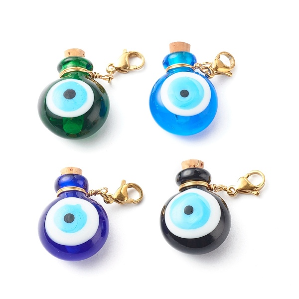 PandaHall Handmade Lampwork Perfume Bottle Pendants, Essential Oil Bottle, Evil Eye, with 304 Stainless Steel Lobster Claw Clasps, Mixed..., Multicolor
PandaHall Handmade Lampwork Perfume Bottle Pendants, Essential Oil Bottle, Evil Eye, with 304 Stainless Steel Lobster Claw Clasps, Mixed..., Multicolor