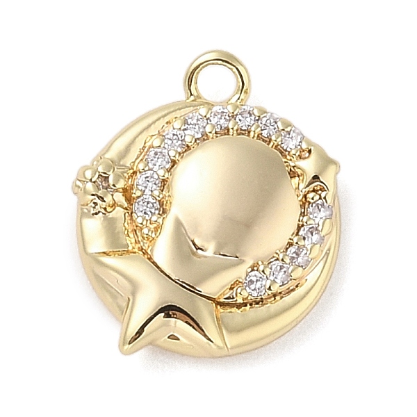 PandaHall Brass with Cubic Zirconia Charms, Flat Round with Star, Real 18K Gold Plated, 12.5x10.5x2.5mm, Hole: 1.4mm Brass+Cubic Zirconia..., Clear
PandaHall Brass with Cubic Zirconia Charms, Flat Round with Star, Real 18K Gold Plated, 12.5x10.5x2.5mm, Hole: 1.4mm Brass+Cubic Zirconia..., Clear