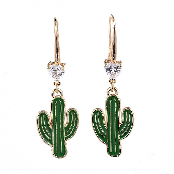 PandaHall Alloy Enamel Dangle Earrings, with Brass Cubic Zirconia Earring Hooks, Cactus, Green, 52mm, Pin: 0.9mm Cubic Zirconia Green
PandaHall Alloy Enamel Dangle Earrings, with Brass Cubic Zirconia Earring Hooks, Cactus, Green, 52mm, Pin: 0.9mm Cubic Zirconia Green