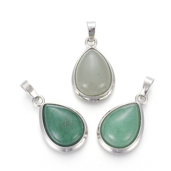 PandaHall Natural Green Aventurine Pendants, with Brass Findings, teardrop, Platinum, 26x16~17x8~10mm, Hole: 8x5mm Green Aventurine Teardrop
PandaHall Natural Green Aventurine Pendants, with Brass Findings, teardrop, Platinum, 26x16~17x8~10mm, Hole: 8x5mm Green Aventurine Teardrop