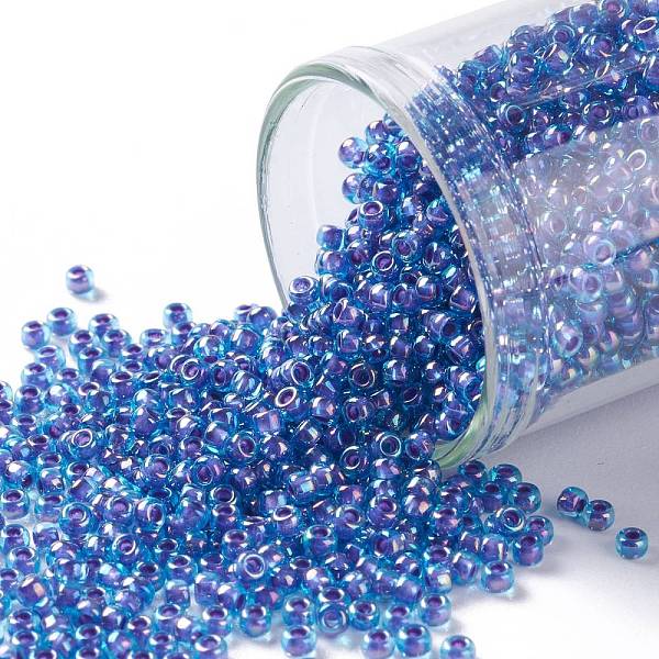 PandaHall TOHO Round Seed Beads, Japanese Seed Beads, (1837) Inside Color AB Aqua/Opaque Purple Lined, 11/0, 2.2mm, Hole: 0.8mm, about..., Cyan
PandaHall TOHO Round Seed Beads, Japanese Seed Beads, (1837) Inside Color AB Aqua/Opaque Purple Lined, 11/0, 2.2mm, Hole: 0.8mm, about..., Cyan